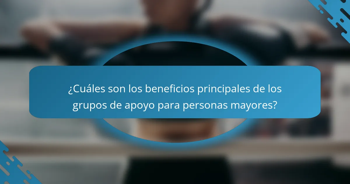 ¿Cuáles son los beneficios principales de los grupos de apoyo para personas mayores?