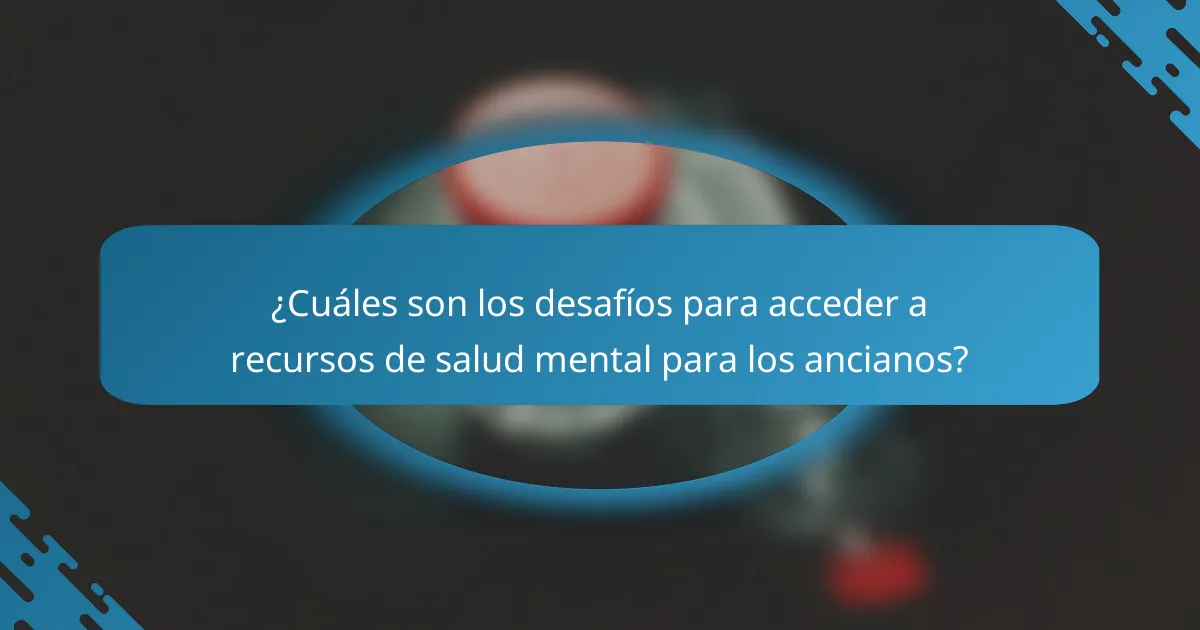 ¿Cuáles son los desafíos para acceder a recursos de salud mental para los ancianos?