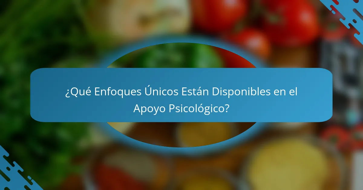 ¿Qué Enfoques Únicos Están Disponibles en el Apoyo Psicológico?